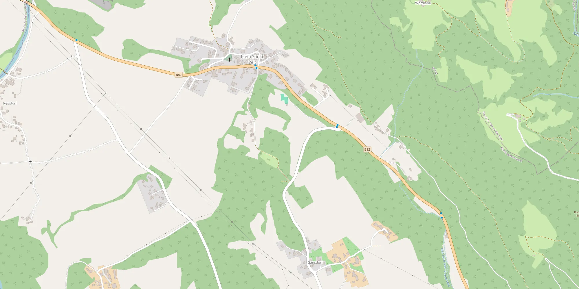 Kartenvorschau rund um Klein St. Veit, Brückl